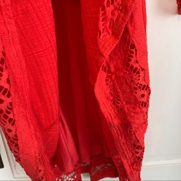 Free People Red To The Point Crochet Skater Mini Dress - Picture 8 of 8